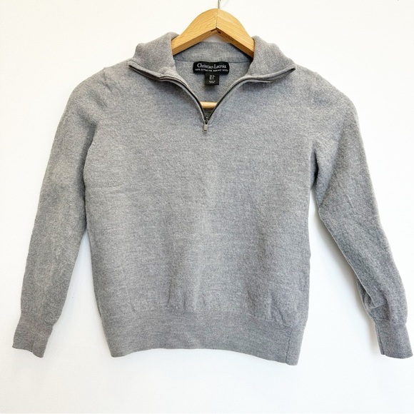 Christian Lacroix 100% Wool Extra Fine Merino Quarter Zip Pullover Sweater Small - Picture 1 of 7